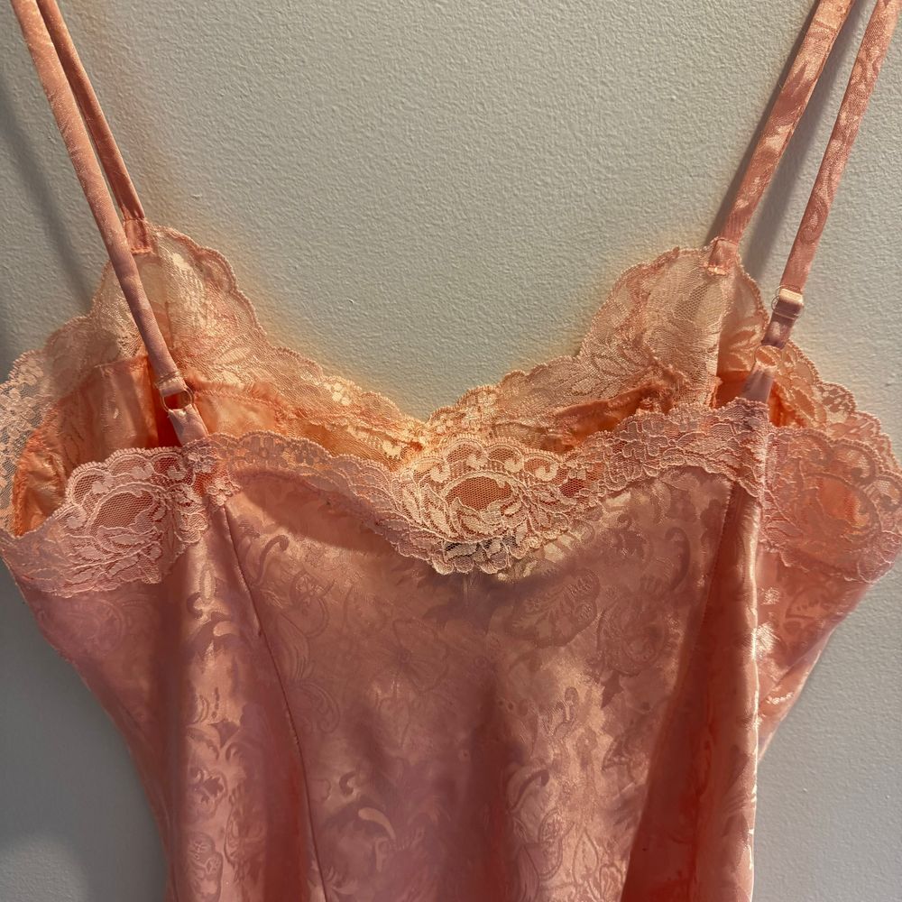 Vintage Victorias Secret Gold‎ Label Medium Slip Dress Satin Chemise Pink Lace - Picture 13 of 13